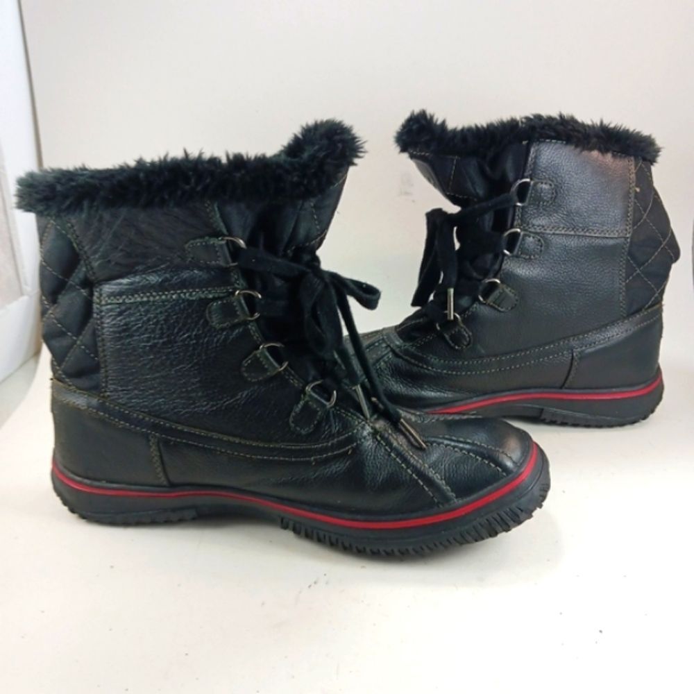 Pajar Waterproof Insulated Fur Lined Lace Up Women's 10 Winter Boots Black. - Picture 5 of 11